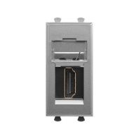 HDMI розетка модульная, тип А-А, Avanti, закаленная сталь, 1 модуль