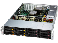 Supermicro SuperStorage 2U Server 621E-ACR12L noCPU(2) 5th/4/th Gen(MCC carrier)/TDP 270W/no DIMM(16)/ 12x3.5/2.5 SAS/SATA(HBA 3816L)/2x10GbE/2x1200W/SFT-DCMS-Single