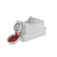 Розетка настенная с механической блокировкой и боковым расположением разъема WIS IP67 32А 3P+E 400В