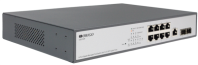 ORIGO Управляемый L2 PoE-коммутатор, 8x1000Base-T PoE, 2x1000Base-X SFP, PoE-бюджет 135 Вт, консольный порт RJ-45, комплект для установки в 19" стойку