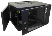 Шкаф настенный Next, 9U 550x600, стеклянная дверь, черный