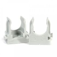 Крепеж-клипса для труб для прямого монтажа серая в гофроящике d16 мм (1400шт/кор)