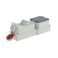 Розетка настенная с механической блокировкой и DIN-рейкой на 6 модулей WSD IP67 16А 3P+E 400В