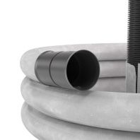 Двустенная труба ПНД гибкая дренажная д.125мм с геофильтром, SN6,перфорация 360 град., в бухте 40м, цвет черный