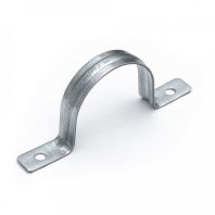 Скоба металлическая двухлапковая усиленная противопожарная СМДУ d48-50 мм отв. d 6,5 мм (50шт/250шт уп/кор)