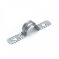 Скоба металлическая двухлапковая усиленная противопожарная СМДУ d19-20 мм отв. d 6,5 мм (100шт/800шт уп/кор)