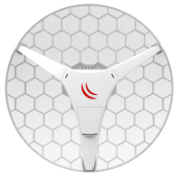 MikroTik LHG 60G (60GHz antenna, 802.11ad wireless, four core 716MHz CPU, 256MB RAM, 1x Gigabit LAN, RouterOS L3, POE, PSU) for use as CPE in Point -to-Multipoint setups for connections up to 800m