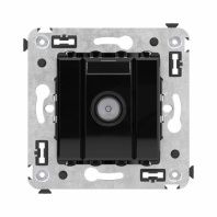 Розетка TV оконечная в стену, Avanti, черный квадрат