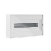 Щиток 18 мод настенный FRAME, белый с прозрачной дверцей, с 2 шинами PEN на 8 и 10 отв.