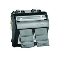 Компьютерная розетка двойная RJ45 кат.5e, Brava, черная, 2мод