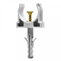 Крепеж-клипса с дюбелем и саморезом серая d20 мм (100шт/1200шт уп/кор)