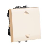 Выключатель двухполюсный одноклавишный модульный, Avanti, ванильная  дымка, 2 модуля