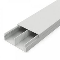 Кабель-канал серый RAL 7035 2-й замок 30х10мм с перегородкой (110м/уп)