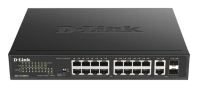 D-Link Unmanaged Switch 16x100Base-TX PoE, 2xCombo 1000Base-T/SFP, PoE Budget 247W, Long-range PoE up to 250m, metal case