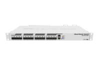 MikroTik Cloud Router Switch 317-1G-16S+RM with 800MHz CPU, 1GB RAM, 1xGigabit LAN, 16xSFP+ cages, RouterOS L6 or SwitchOS (dual boot), passive cooling 1U rackmount enclosure, Dual redundant PSU