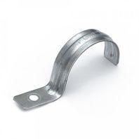 Скоба металлическая однолапковая усиленная противопожарная СМОУ d38-40 мм отв. d 6,5 мм (50шт/400шт уп/кор)