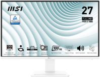 MSI PRO MP273AW 27" 16:9 FHD(1920x1080)IPS Flat,5ms(GTG),1000:1,100M:1,300nit,178/178,1xHDMI ,1xDP, 1*D-Sub (VGA) ,Tilt,VESA,100Hz,1y w-ty, White