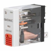 Реле миниатюрное промышленное, 1CO, ком. ток 12А, AgSnO2, напряжение 24V AC, опция: тест-кнопка+светодиод