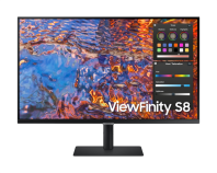 Samsung 32" ViewFinity S8 S80PB S32B800PXI (IPS 21:9 3840x2160x60Hz 5ms 350cd 1000:1 178/178 1,07 bill; DP; HDMI; USB-C (90W); USB3.0x3 RJ45 HAS Tilt Swiv VESA Black
