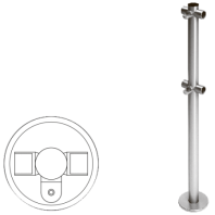 Стойка ограждения T-образная с двумя полупетлями, нерж. сталь