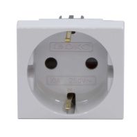 Розетка силовая 2Р+Е, со шторками, Viva, 2 мод., серая