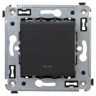 Инвертор одноклавишный в стену, Avanti, черный матовый