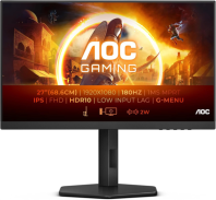 27" AOC 27G4X 1920x1080, WLED, 16:9, Fast IPS, 300cd, 1000:1, 80M:1, 1ms, 178/178, HDMI*2, DP, 180Hz, Speakers, HAS, Pivot, Tilt, Swivel, Внут, VESA, Black/Grey, 3y