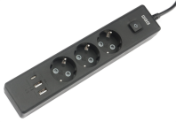 Power Cube сетевой фильтр c USB, 1,9 метра, USB-порты:Type-A: 2 шт,Type-C: 1 шт.зарядка 3.5А/20вт, 3 розетки с заземлением, 16А/3,5кВт, cечение провода: 3х1,0мм2, черный, 2 года гарантии, Россия