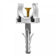 Крепеж-клипса с дюбелем и саморезом серая d16 мм (100шт/1500шт уп/кор)