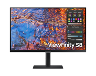 Samsung 27" ViewFinity S8 S27B800PXI IPS LED 16:9 3840x2160x60Hz 5ms 350cd 1000:1 178/178 1,07 млрд DP; HDMI; USB-C(90 Вт); USB3.0x3; RJ45;Tilt; Swiv; HAS; Pivot; VESA; Black