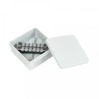 Коробка распределительная для прямого монтажа двухкомпонентная (HF) в комплекте с 6-кл. зажимами, сечение до 2,5 мм², 100х100х40 серая