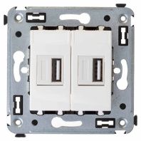 USB зарядное устройство в стену, Avanti, белое облако, 2.1А