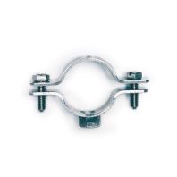 Хомут стальной 3/4" (25-30 мм) с приварной гайкой М8, оцинкованный