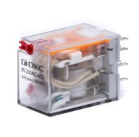 Реле миниатюрное промышленное общего назначения, 4CO, ком. ток 6А, AgSnO2, напряжение 24V AC, опция: тест-кнопка+светодиод