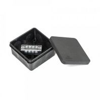 Коробка распределительная для прямого монтажа двухкомпонентная (HF) в комплекте с 4-кл. зажимами, сечение до 1,5 мм², 80х80х40 чёрная