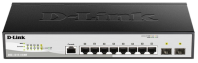 D-Link Управляемый L2 коммутатор, 8x1000Base-T, 2x1000Base-X SFP, защита от статического электричества до 6 кВ, CLI, консольный порт RJ-45, RPS, поддержка Dying Gasp