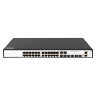 SNR Ethernet коммутатор, 24 порта PoE 10/100/1000Base-T, 4 порта 1/10GBase-X SFP+, L3, (бюджет PoE 370Вт), 220V AC