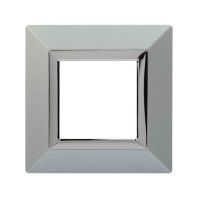 Рамка из металла 1 пост (2 мод.), Avanti, светло-серебристая