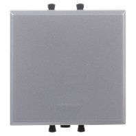 Выключатель одноклавишный модульный, Avanti, закаленная сталь, 2 модуля