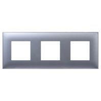 Рамка 3 поста (6 мод.), Avanti, закаленная сталь