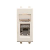 Компьютерная розетка RJ-45 модульная, кат.5е экранированная, Avanti, ванильная дымка, 1 модуль