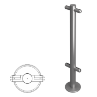 Стойка ограждения I-образная под стекло высотой 800 мм