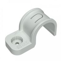 Крепеж-скоба пластиковая односторонняя для прямого монтажа атмосферостойкая серая в гофроящике d25 мм (450шт/кор)