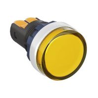 Сигнальный индикатор со встроенным диодом 220В, желтый, алюминий, зажим Plug-In