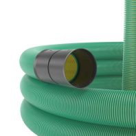 Двустенная труба ПНД гибкая дренажная д.110мм, SN6, перфорация 360град., в бухте 50м, цвет зеленый