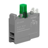 Контактный блок с клеммными зажимами под винт со светодиодом на 9-24В, зелёный