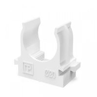 Крепеж-клипса для труб для прямого монтажа белая в п/э d20 мм (100шт/1100шт уп/кор)