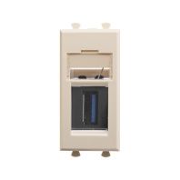 USB 3.0 розетка модульная, тип А-А, Avanti, ванильная дымка, 1 модуль