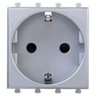 Розетка модульная, 2P+E, с з/ш, Avanti, закаленная сталь, 2 модуля
