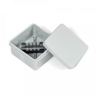 Коробка распределительная для прямого монтажа двухкомпонентная (HF) в комплекте с 4-кл. зажимами, сечение до 1,5 мм², 80х80х40 серая